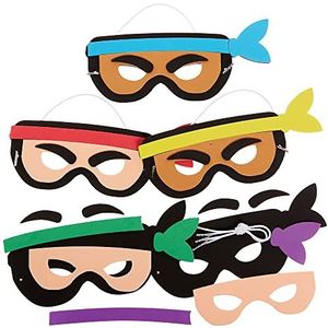 Baker Ross FX852 Ninja Maskers - Set van 5, Kunst en Knutsel Feestmaskers voor Kinderen