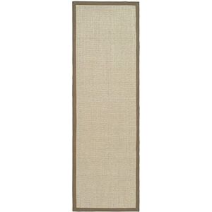 SAFAVIEH Natuurlijke vezels tapijt voor woonkamer, eetkamer, slaapkamer - Natural Fiber Collection, korte pool, taupe en lichtbruin, 76 x 244 cm