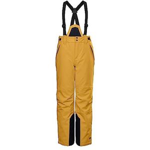killtec jongens Functionele broek/skibroek met afritsbaar bovenstuk, sneeuwvanger en randbescherming KSW 79 BYS SKI PNTS, dark yellow, 128, 37310-000