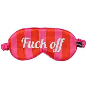Fisura - Slaapmasker """"f*ck off"""". Zacht slaapmasker. Origineel oogmasker in roze en rood. Ultrafijn slaapmasker met elastische band. 20 centimeters x 10 centimeters
