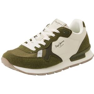 Pepe Jeans Dames W Contrast Runner Sneak, Groen (Safari Groen), 3 UK, Groene Safari Groen, 3 UK