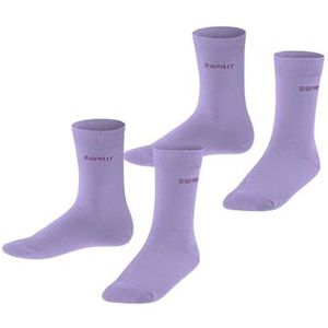 ESPRIT Uniseks-kind Sokken Foot Logo 2-Pack K SO Katoen eenkleurig Multipack 2 Paar, Paars (Lupine 6903), 31-34