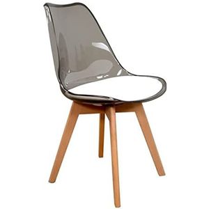 SHIITO Model Otto - eetkamerstoel in Scandinavische stijl | 56 x 48 x 82 cm - rookkleur | eenvoudig en elegant design | met beukenpoten