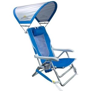 GCI Outdoor Waterside Zonnescherm Rugzak Strandstoel met luifel Schaduw
