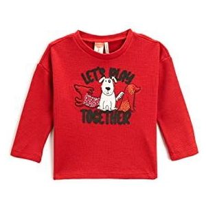 KOTON Animal Printed Sweatshirt Cotton T-shirt, rood (401), 12/18 maanden, rood (401), 12-18 mesi