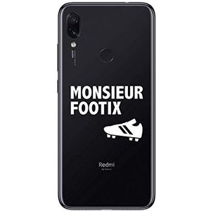 Zokko Beschermhoes voor Xiaomi Redmi Note 7 Monsieur Footix – zacht, transparant, inkt wit