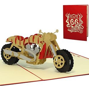 LINPopUp®, LIN17486, POP UP 3D kaart ""Motor"", verjaardagskaart wenskaarten 3D vouwkaart voucher motorfiets, N160