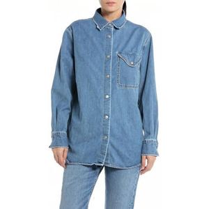Replay dames jeanshemd, 009, medium blue, XXS