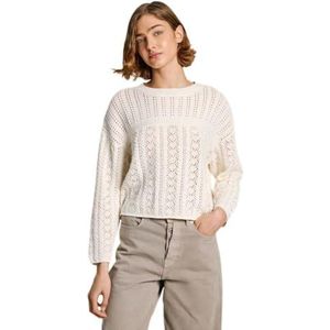 PEPE JEANS - Pullover - Wit - Katoen - Getextureerde Stof