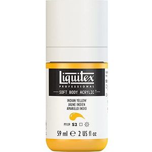 Liquitex 1959324 Professionele acrylverf voor zachte huid - kunstenaarsverf in romige ondoorzichtige consistentie, hoge pigmentatie, lichtecht en verouderingsbestendig, fles van 59 ml - Indiaas geel