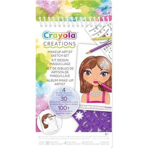 Crayola - Creations, Make-up Artist album, voor het tekenen van make-up en stijlvolle kapsels, met sjablonen en stickers, creatieve activiteit en cadeau, vanaf 8 jaar, 04-1055