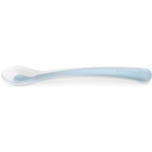 Suavinex, Siliconen lepel voor baby's + 4 maanden, leerlepel, zacht en zacht, voor gevoelig tandvlees, met lange handgreep, vaatwasmachinebestendig, Colour Essence blauw
