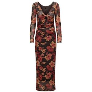 ONLPARIS L/S Reversible Dress Box JRS, Zwarte koffie/Aop: grote bloem, M