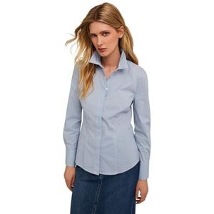 Motivi: Hemdblouse van gestreepte popeline Spring Summer 24, Lichtblauw, 38