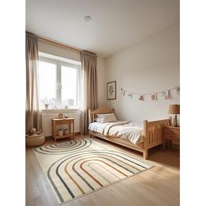 Hanse Home Adventures Kindertapijt, kleurrijk regenboog-speeltapijt, modern design, speelmat, kruiptapijt voor jongens, meisjes, voor kinderkamer, tienerkamer, woonkamer, crème, meerkleurig, 160 x 235