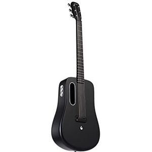 LAVA ME 2 Kohlefaser Gitarre mit Effekten Akustische Elektrische Reisegitarre mit Tasche Picks und Ladekabel (FreeBoost, Schwarz, 36 Zoll)