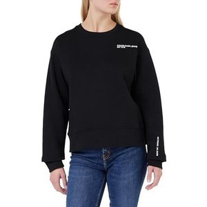 Calvin Klein Jeans Vrouwen Multi Placement Crew Neck Sweatshirts, zwart, XS