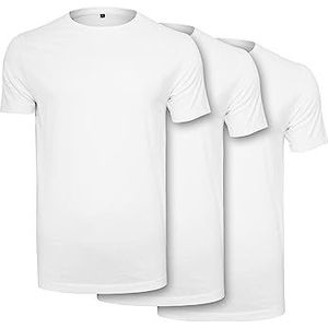 Build your Brand Heren T-shirt Light T-Shirt Ronde Hals 3-Pack Wit Wit Wit + Wit XL, wit + wit + wit, XL