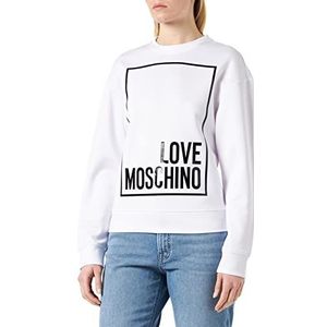 Love Moschino Dames slim fit long-Sleeved sweatshirt, optisch wit, 44, wit (optical white), 44