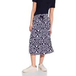 Print mousseline rok, blauw (deep blue), 38W