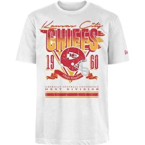 KANSAS CITY CHIEFS New Era Cap NFL Oversized T-shirt Screent Print Distressed Team Graphic Wit Unisex