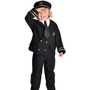 PRETEND TO BEE 1313_3/5 Transport Luchtvaartmaatschappij Pilot Fancy Dress Kostuum voor Kinderen, Zwart, 3-5 Jaar