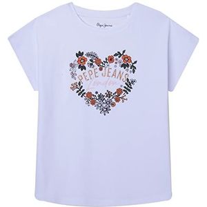 Pepe Jeans Girl's Gautier T-Shirt, Wit, 16 Jaar, Kleur: wit, 16 jaar