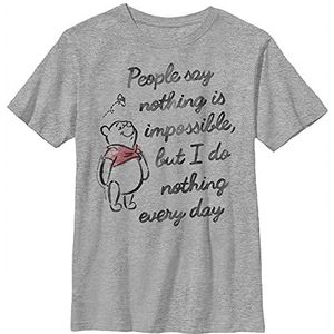 Disney Winnie The Pooh Impossible Boy's Crew Tee, Athletic Heather, XS, Athletic Heather, XS