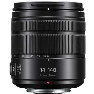 Panasonic Lumix G Vario 14-140 mm telelens met F3.5-5.6 II ASPH, Mirrorless Micro Four Thirds Mount en Power O.I.S. H-FSA14140 (Upgrade USA Zwart)