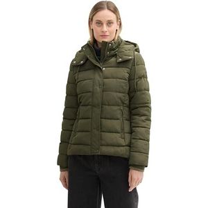 TOM TAILOR Gewatteerde damesjas met afneembare capuchon, 23802 - Urban Olive Green, XXL