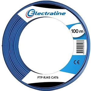 Electraline 106103 netwerkkabel, ethernet, FTP-RJ45, CAT6, 100 m, blauw