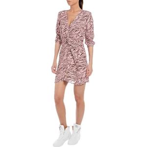 Replay W9028 jurk voor dames, 010 roze/donkerbruin, XL, 010 Roze/Donker Bruin, XL