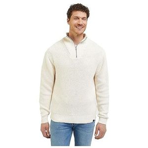 Lee Heren Half Zip Knit Sweater, beige, XL