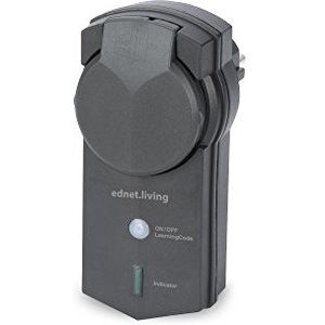 ednet Smart-Home - Draadloos stopcontact - Buiten - IP44 - Schakelvermogen 3680 W (230 V / 16 A) - 433 MHz - Zwart