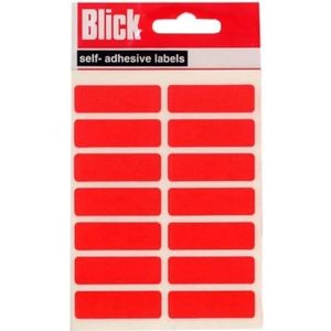 Blik etiketten voordeelverpakking (5 zakken, 12 x 38 mm) rood