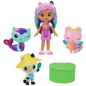 Gabby's Dollhouse, 6065350 Vriendenset met regenboog-gabby-pop, 3 speelfiguren en een verrassingsaccessoire, voor kinderen vanaf 3 jaar