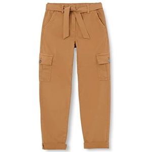 s.Oliver Junior Girl's Cargo broek met riem, bruin, 98, bruin, 98 cm (Slank)