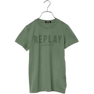 Replay T-shirt voor jongens, regular fit, korte mouwen, 806 Militair Groen, 10 Jaar