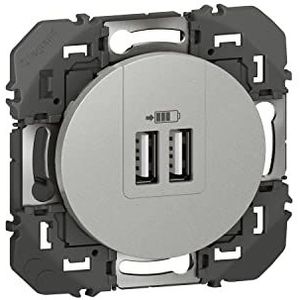 Legrand LEG95257 2 USB 12 W Dooxi oplader 2 USB A + A 2,4 A 12 W aluminium