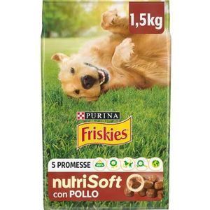 Purina Friskies Nutri Soft Kroketten voor honden met kip, 6 verpakkingen van 1,5 kg