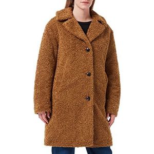 Scotch & Soda Dames Single-Brested Midi-Length Teddy Coat met Repreve Padding wollen jas, Gouden Zand 4500, XS