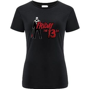 ERT GROUP Origineel en officieel gelicentieerd zwart horror-T-shirt voor dames, Friday The 13th 005, enkelzijdige print, maat S, Vrijdag The 13th 005 Zwart, S