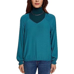 edc by ESPRIT Dames 112CC1F301 Blouse, 370/TEAL Green, XS