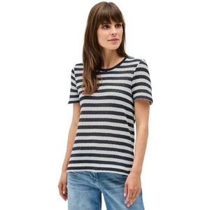 Cecil - Ajour T-shirt - Urban Navy Blue - Dames