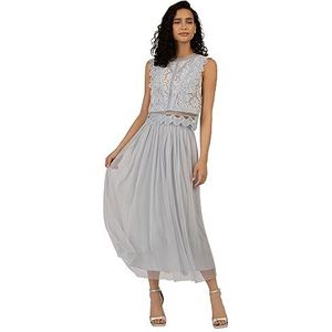 ApartFashion Dames kanten top zwart, Lichtblauw-nude, 44