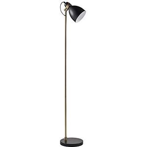 Versanora Quincy staande lamp met zwarte marmeren sokkel, zwart marmer/antiek messing