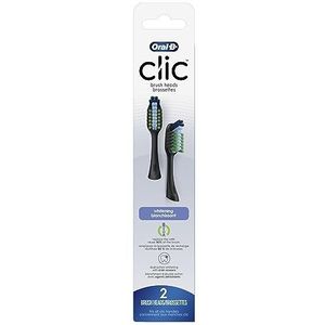 Oral-B Clic Tandenborstel Whitening Vervanging Borstelkoppen, Zwart, 2 Count