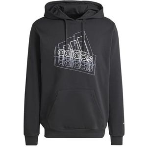 adidas Heren TECH GRAPHIC HOODIE, XL Zwart