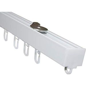 GARDINIA Aluminium gordijnrail-set LUNA, complete set met 1 rail, wit, 160 cm