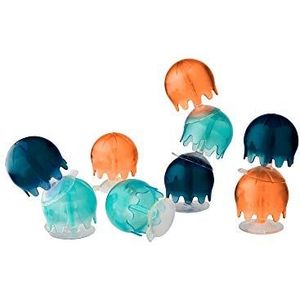 Boon Tomy Jellies Baby Bath Toys, 9 Jellyfish with Suction Cup - Bpa Free, Toddler Toy Suitable for 1, 2 & 3 Years Old Boys & Girls - Navy/Coral